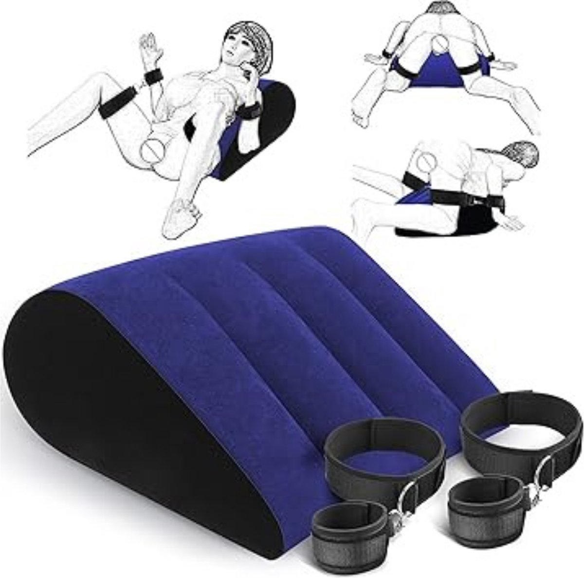 Goedkoopste DD® Sex Stoel - Sex Meubel - Sex Chair - Kussen Handboeien Set - 21x15x7cm - Blauw