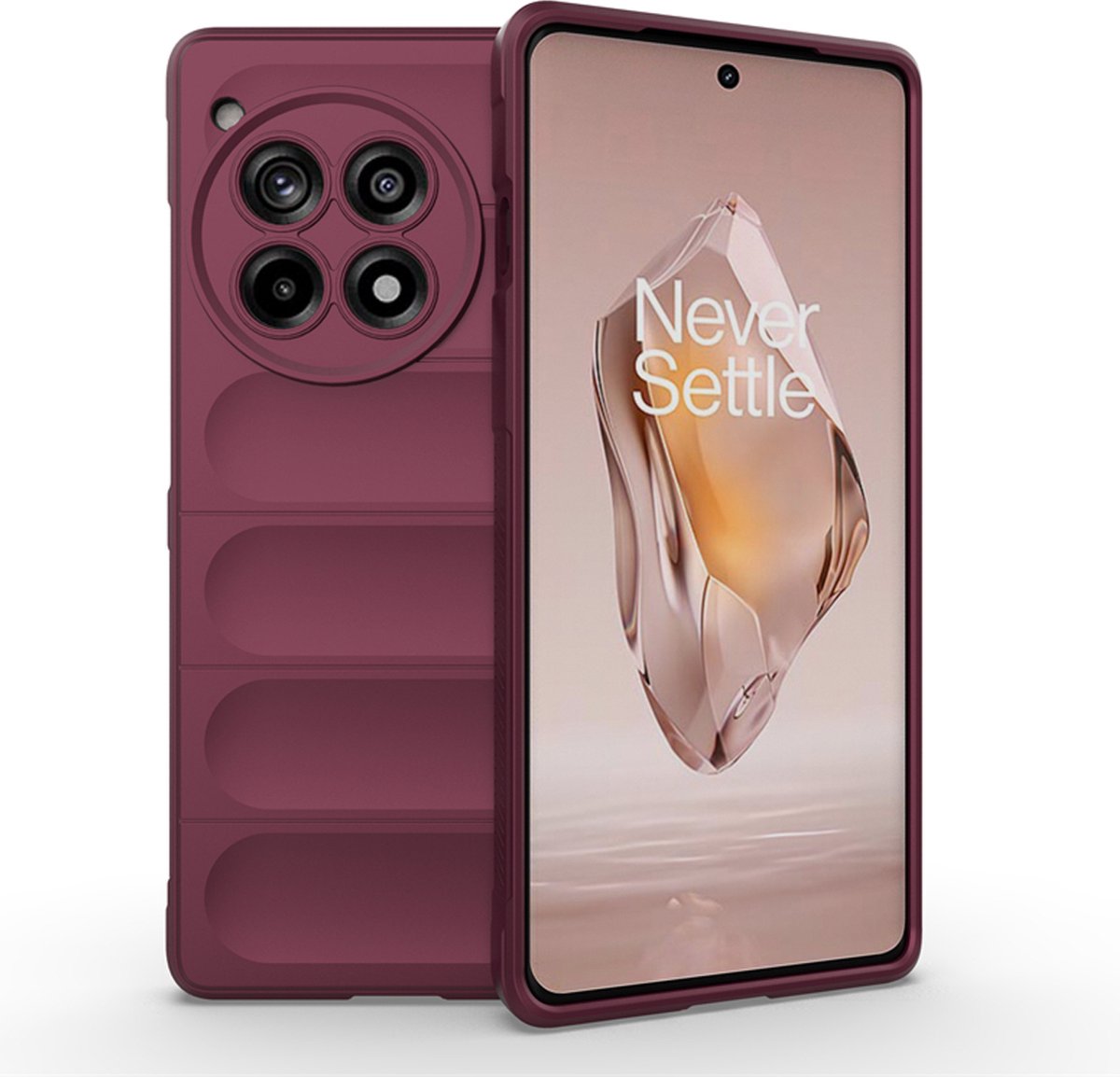 MobyDefend Hoesje - Geschikt voor OnePlus 12R - TPU Gripcase - Paars