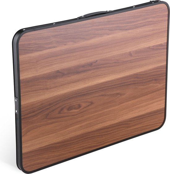Outtec Campingtafel, klaptafel, reistafel, 80 x 60 x 70 cm, inklapbare tuintafel van aluminium en tafelblad van MDF, camping, balkontafel, picknick, strand, grijs