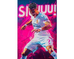 Cristiano Ronaldo Poster - Siuuuu! - Tekst - Quote - Voetbal - Legende - Sport - Voetbalster - Iconisch - posters - formaat 50x70cm - Wanddecoratie - S4935WV