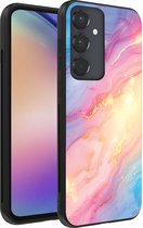 Smartphonica Coque de téléphone pour Samsung Galaxy A54 5G avec imprimé marbre Glitter arc-en-ciel – Coque arrière en TPU Design marbre Glitter Rainbow-en -ciel pour Samsung Galaxy A54 5G