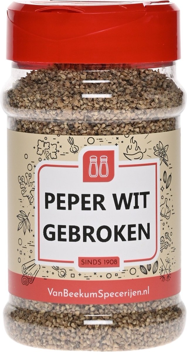 Goedkoopste Van Beekum Specerijen - Peper Wit Gebroken - Strooibus 160 Gram