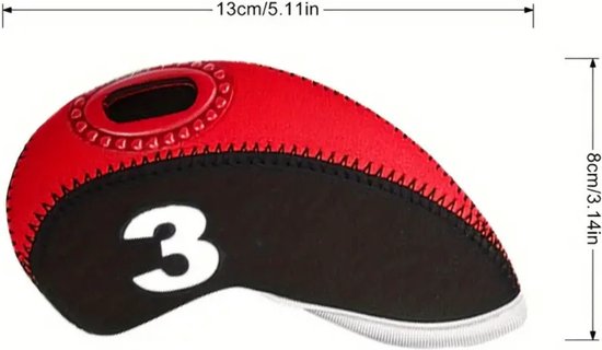 Livano Golfclub Headcover - Covers - Beschermers - Golfset - Zwart & Rood - 10 Stuks van Livano — afbeelding 2