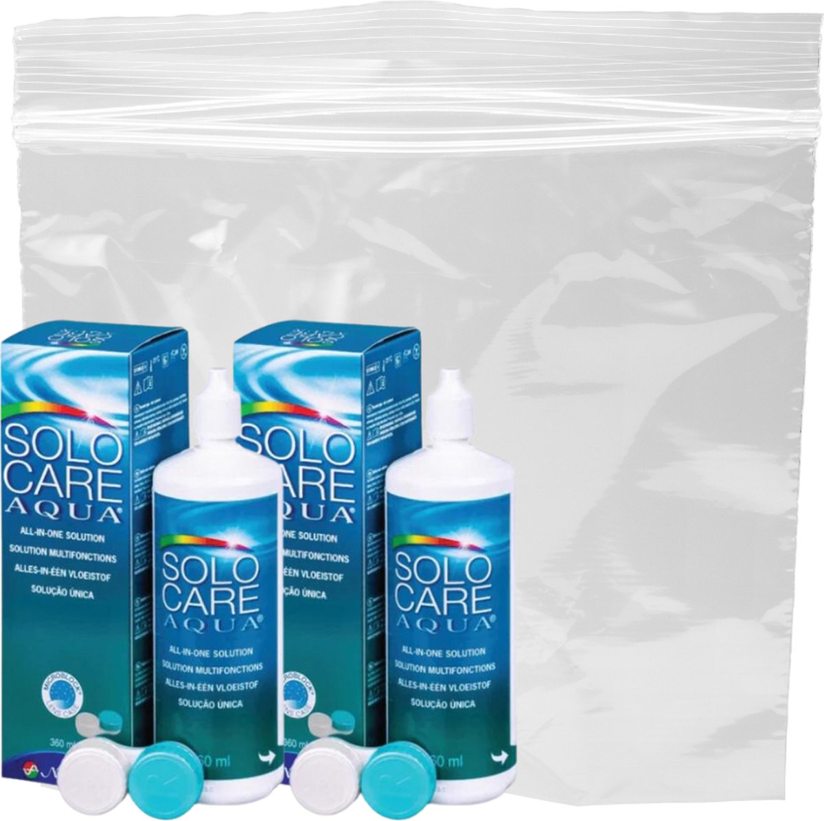 Goedkoopste SOLOCARE Aqua reisverpakking [2x 90ml ' 1 lenshouder ' 1 reisverpakking]
