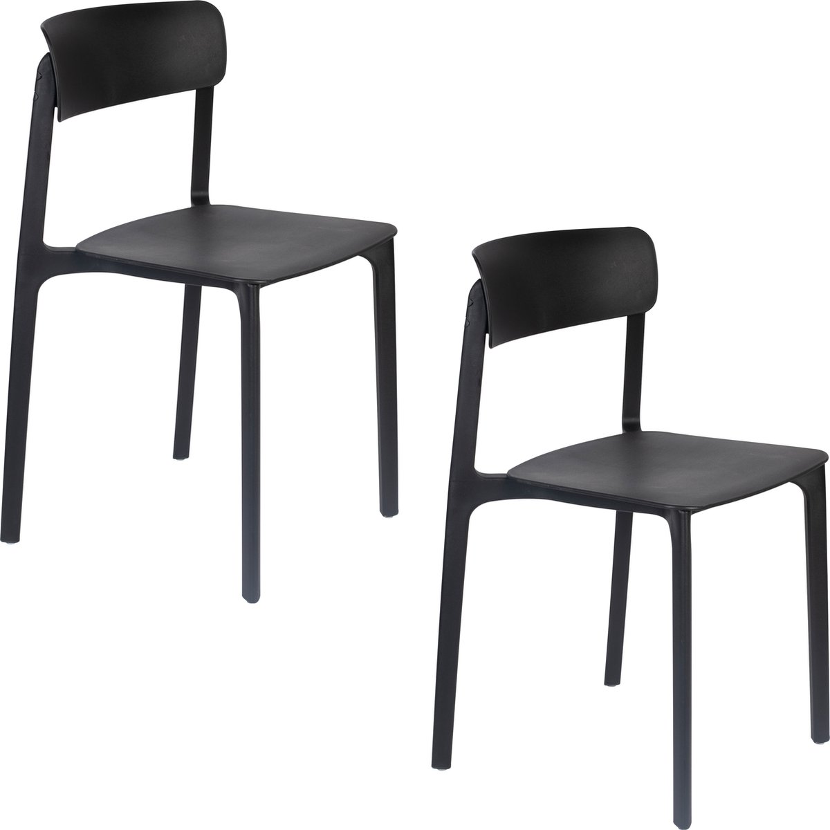 Housecraft Living Clive Tuinstoel/ Eetkamerstoelen Zwart - Set van 4