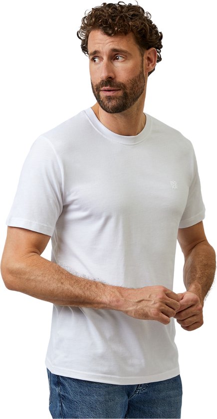 BOXR Sous-vêtements - T-shirt pour homme - Coupe décontractée - Bamboe et Katoen biologique - Lot de 10 Wit - Col rond - Doux et respirant