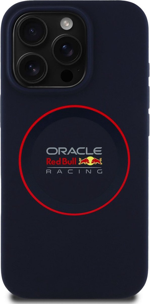 Red Bull Racing Silicone Red Ring Back Cover hoesje met MagSafe voor Apple iPhone 16 Pro - Donkerblauw van Red Bull Racing — afbeelding 2