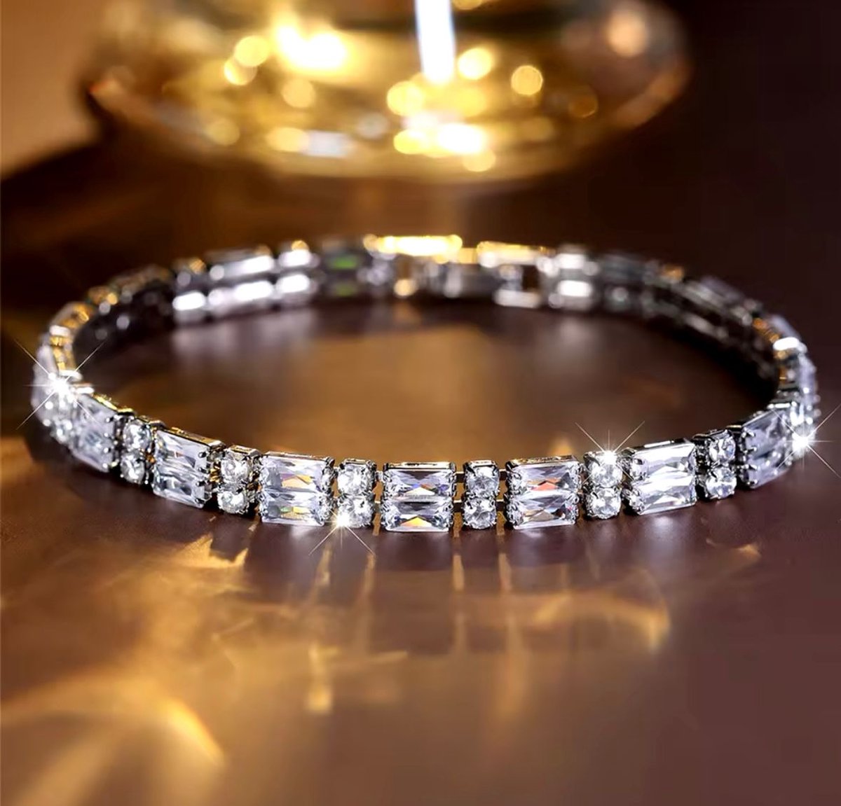 Dames Armband - Zilver - Witte Zirkoon - Verstelbare Armband