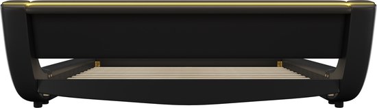Lit double Sweiko 160*200 cm, éclairage LED, PU, ​​noir
