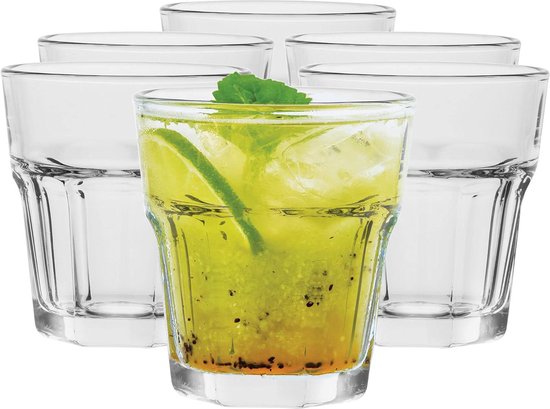 Mondgeblazen Drinkglazen MurArt Murano Glazen Set Van 6 – Handgemaakt Mondgeblazen Glazen Uit Italië, 300 Ml Tower Collectie Mondgeblazen Murano Glas 300 Ml
