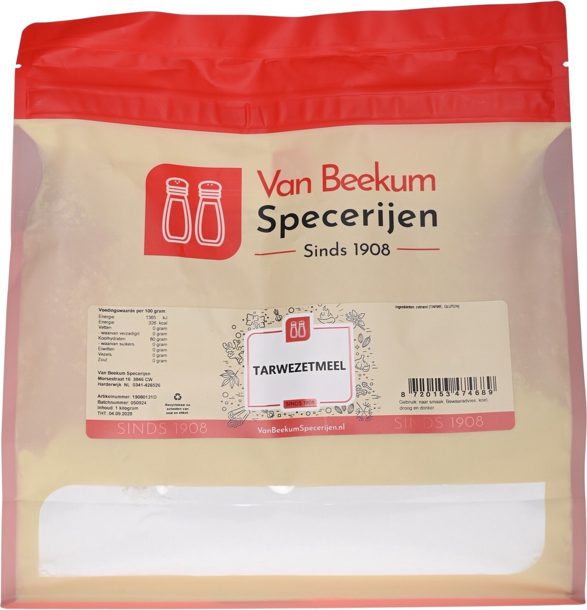 Goedkoopste Van Beekum Specerijen - Tarwezetmeel - 1 kilo (hersluitbare stazak