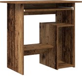 Bureau D'accueil Style Vieux Bois VidaXL - 55x50x103,5 Cm, Avec étagère Et Comptoir Intégré ! - 5