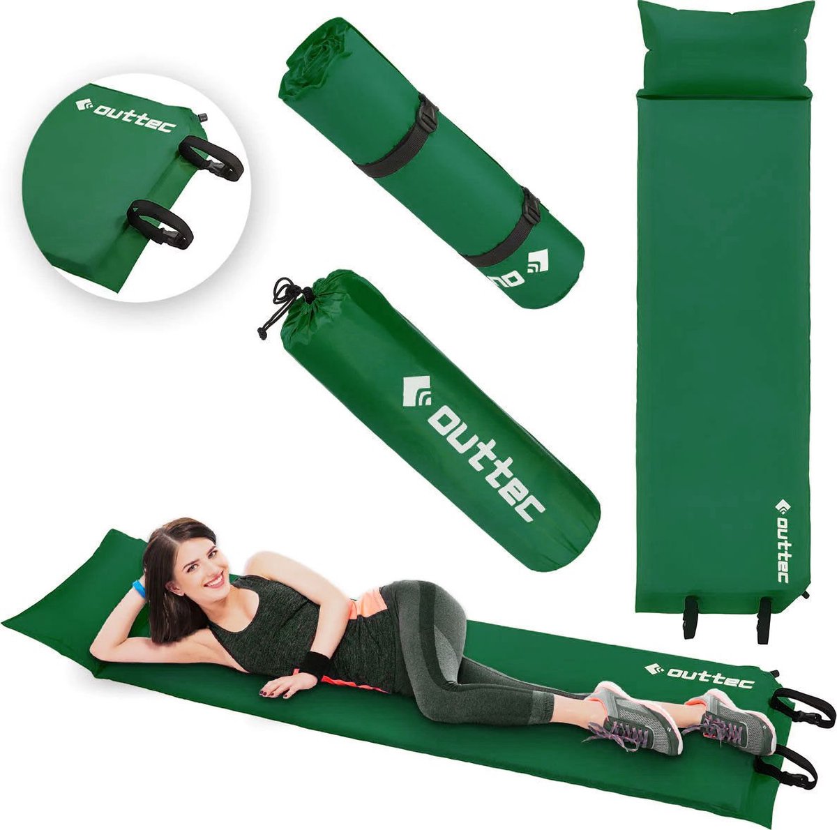 Outtec® Zelfopblazende Isomat, Luchtmatras, Slaapmat - 186x53 cm - Ultralicht, Waterdicht Opblaasbaar Matras, Luchtbed voor Camping, Outdoor