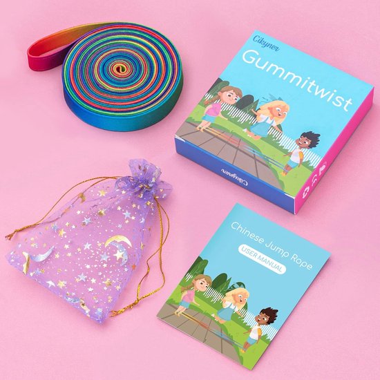 DealKits Gummitwist Kinder Set, Gummi Rubber Twist Spiel Hüpfgummi