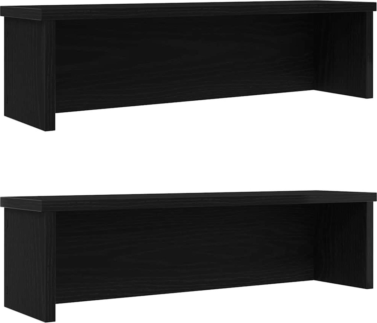 vidaXL - Keukenrekken - stapelbaar - 2 - st - 60x15x16 - cm - zwart