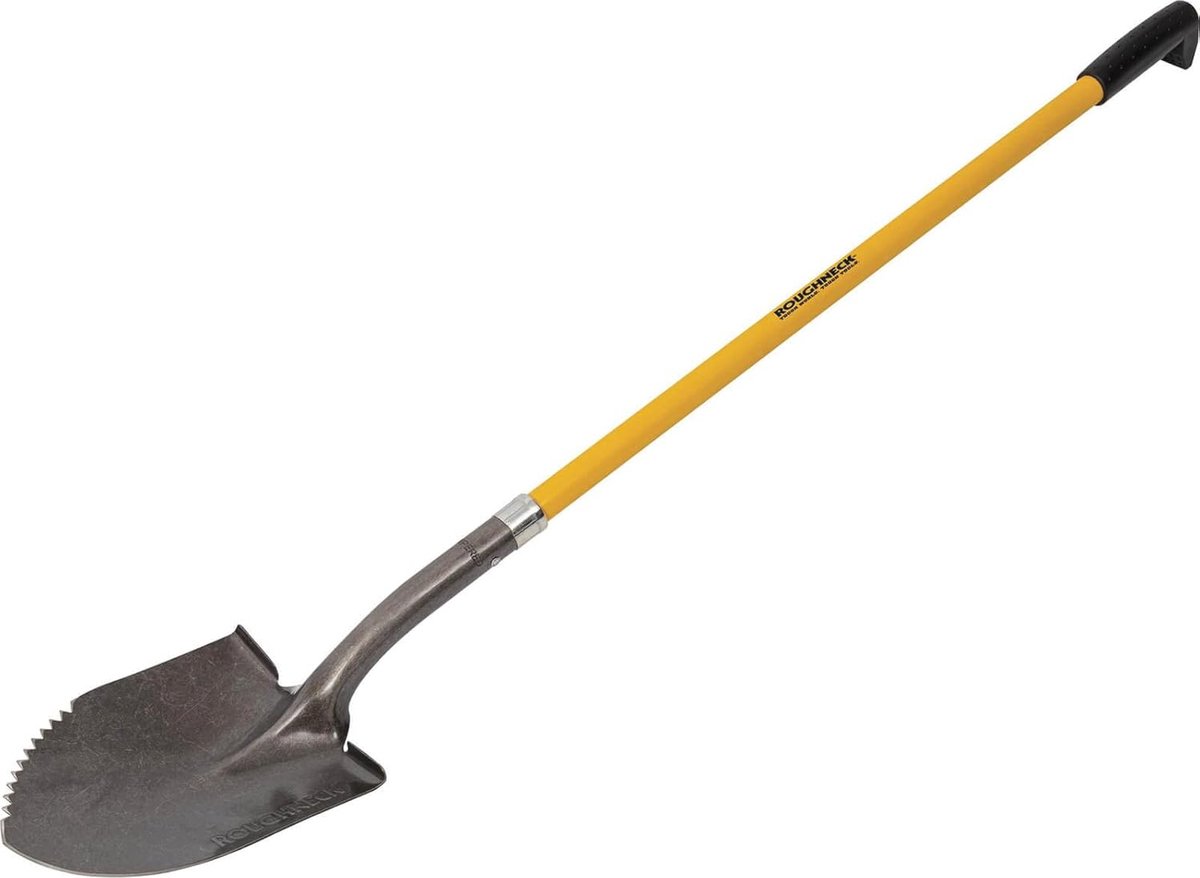 Lange steel gekartelde rand schop geel en zwart 1460mm/57½" - Heavy Duty, Bouw, Tuinieren Shoval