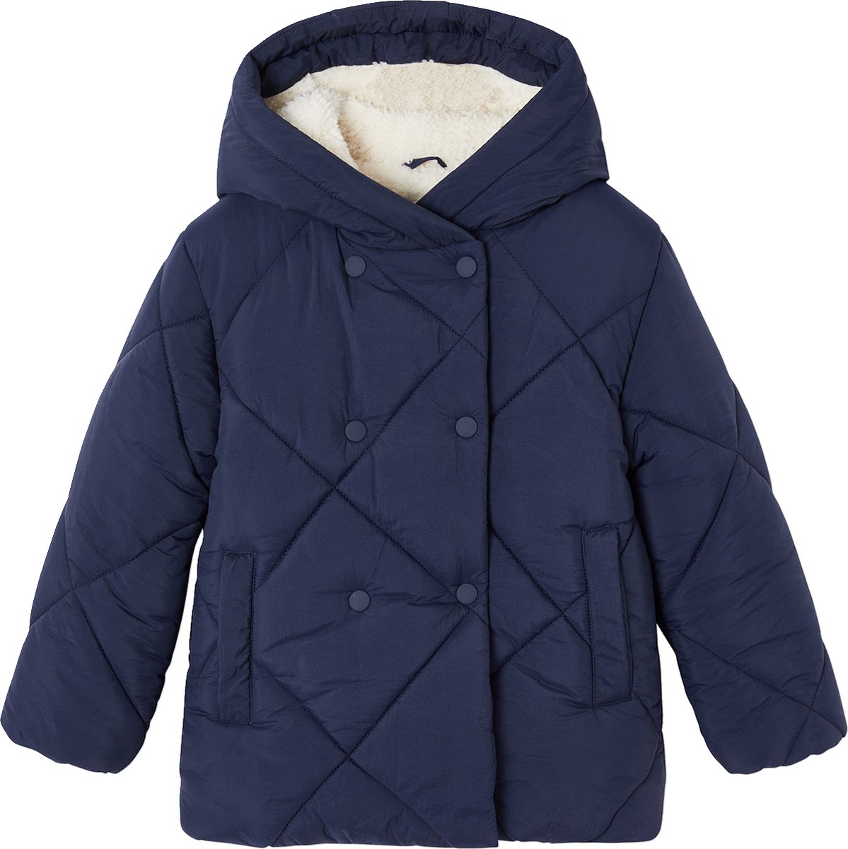 VERTBAUDET Manteau à Capuche Fille Imprimé Léopard - Chaud Et Stylé En Drap De Laine