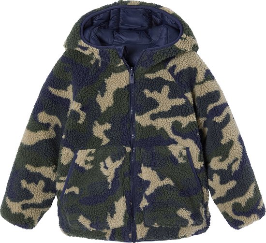 VERTBAUDET Parka à Capuche Réversible Garçon - Doudoune Chaude Et Imperméable, Idéale Grand Froid