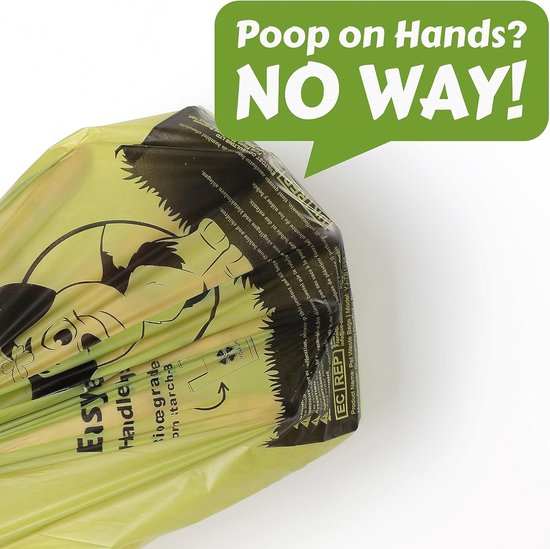 Sacs à déchets pour chiens avec poignées à nouer - 440 sacs à déchets pour animaux biodégradables et étanches