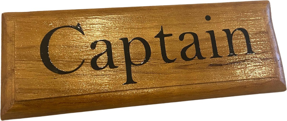 Teak Naambordje 12 x 4,5 cm - Captain