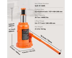 Collox Auto krik – 20 Ton / 44092 Lbs – Heavy-Duty Gelaste Krik voor Auto, Pick-Up Truck, RV - 15,7x14x24 cm - 20 ton
