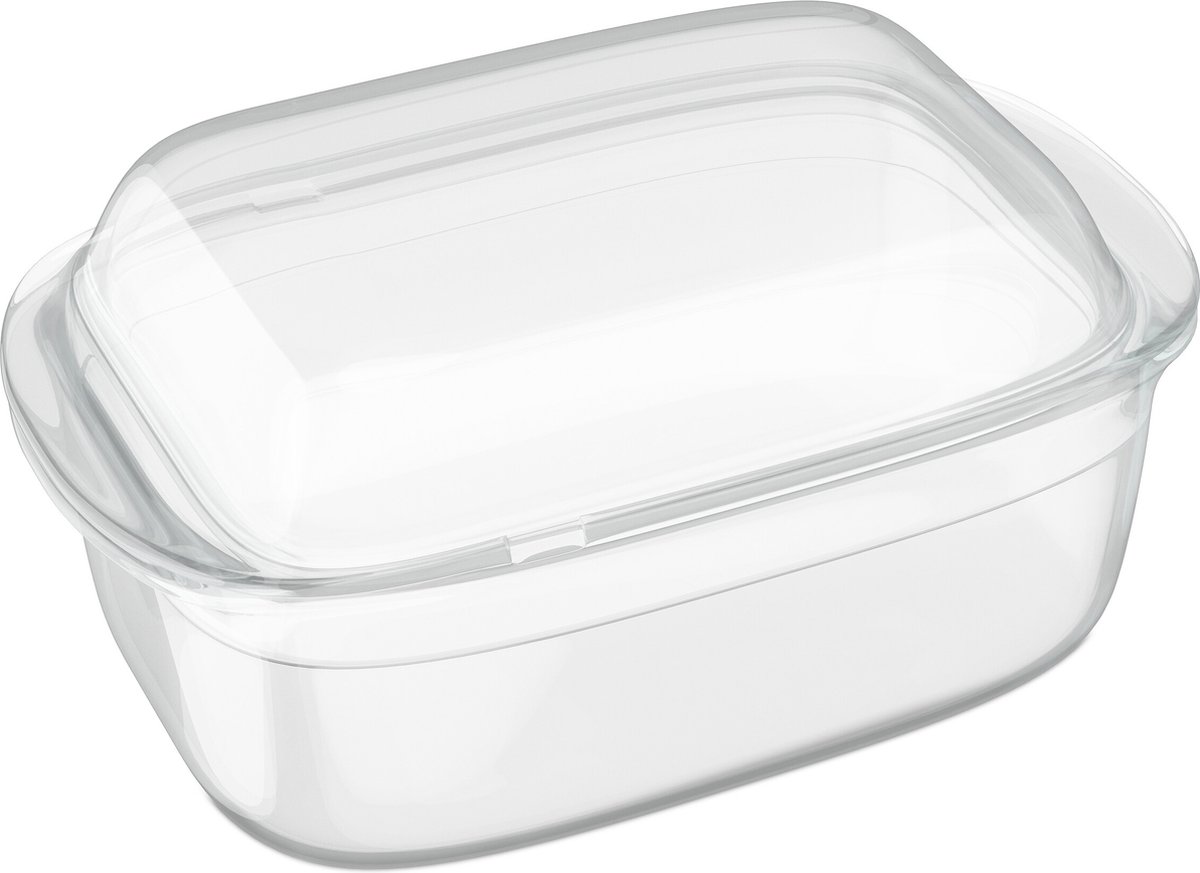 ovenschaal met deksel - 4,5 l - glas - handvatten - vaatwasserbestendig
