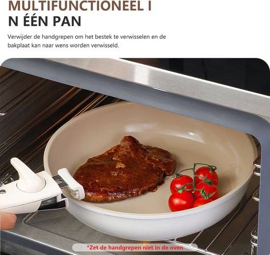 JHK 12 Delige Pannen En Pannenset Anti Aanbakkookgereiset Met Afneembare Handgreep Keukengerei Voor Je Behoeften Thuis Beige 2003548662