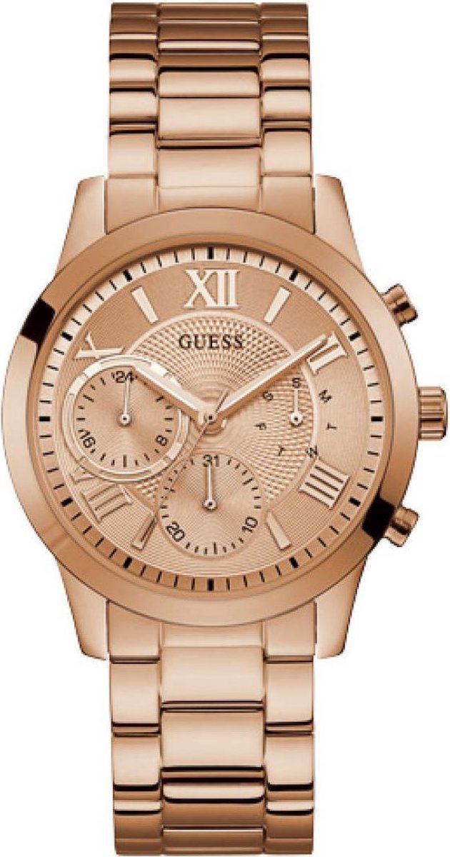 Voorman Isoleren patroon GUESS Watches - W1070L3 - horloge - Vrouwen - RVS - Roségoudkleurig - 40 mm  | bol.com