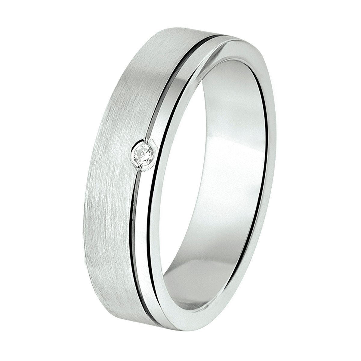 TFT Ring A202 - 5 Mm - Met Cz Zilver Gerhodineerd