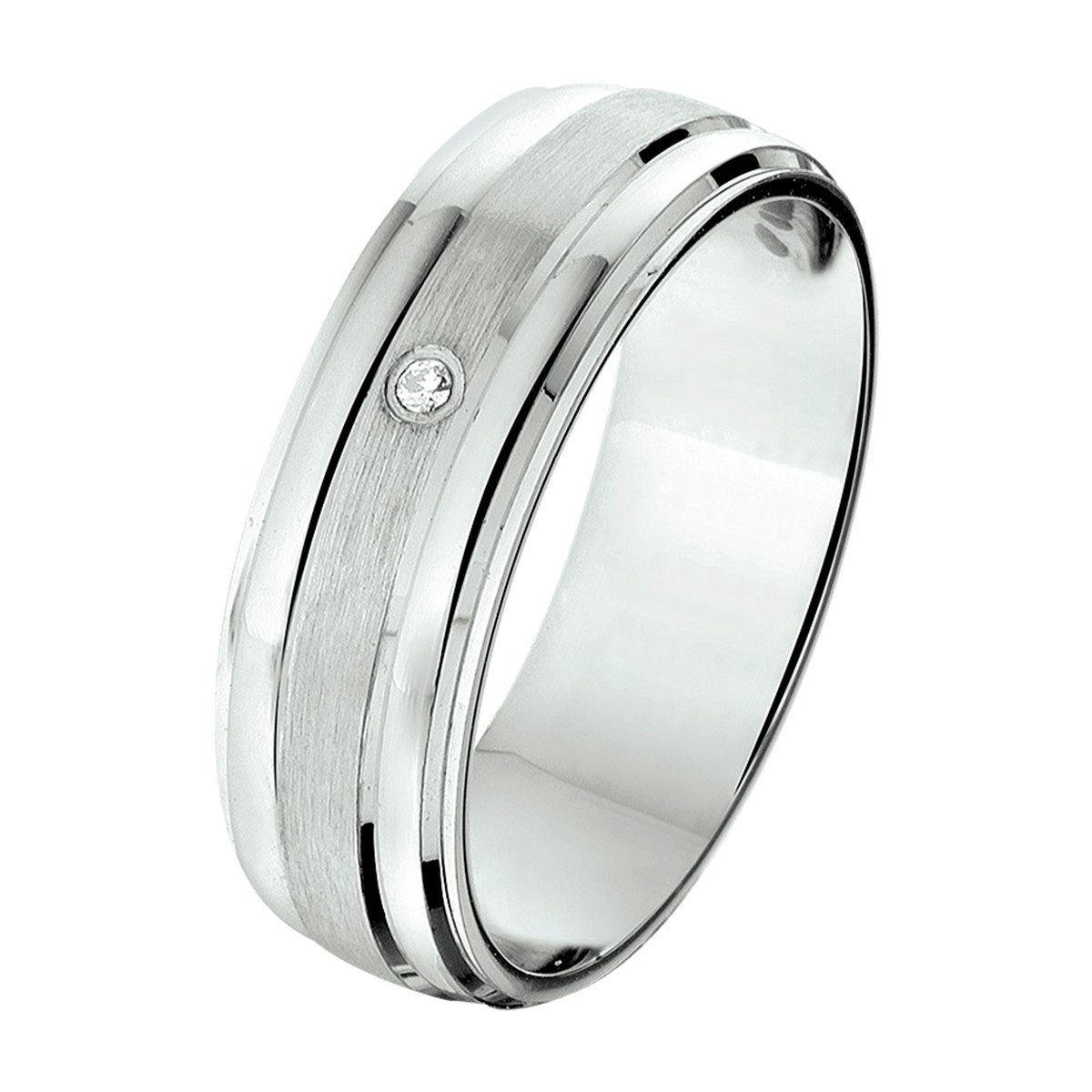 Gerhodineerd Zilver Ring A311 - 6 Mm 0.01Ct H Si 1315552