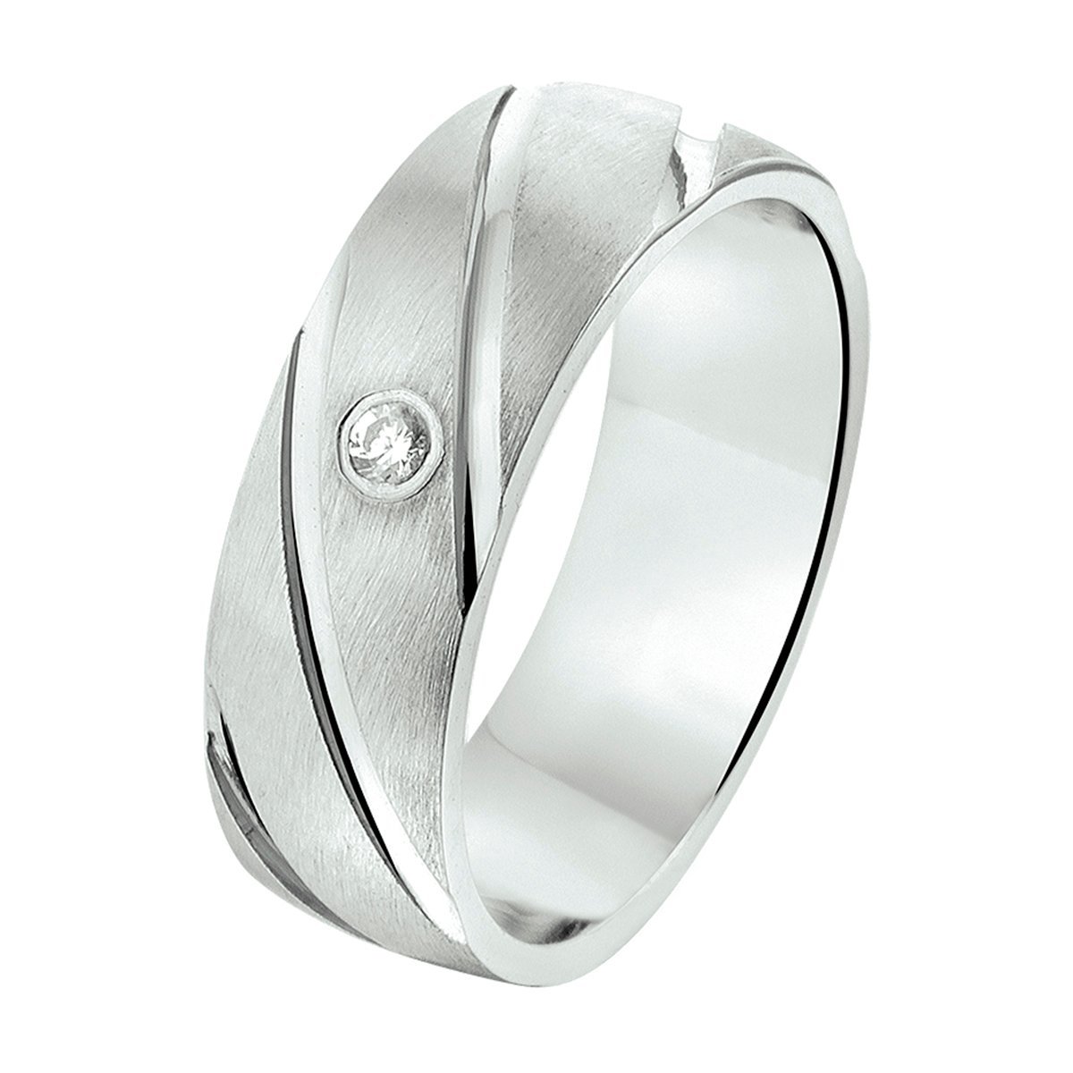 Gerhodineerd Zilver Ring A209 - 6,5 Mm Met Cz 1315431