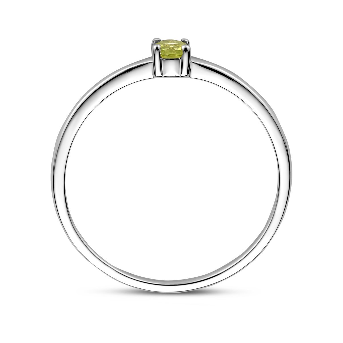 Gerhodineerd Zilver Ring Met Geboortesteen Peridot Augustus 1337107