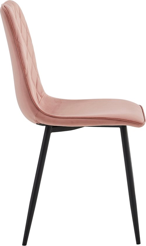 Colenis® - Chaises de salle à manger Elise - Lot de 6 - Rose - Velours - Industriel