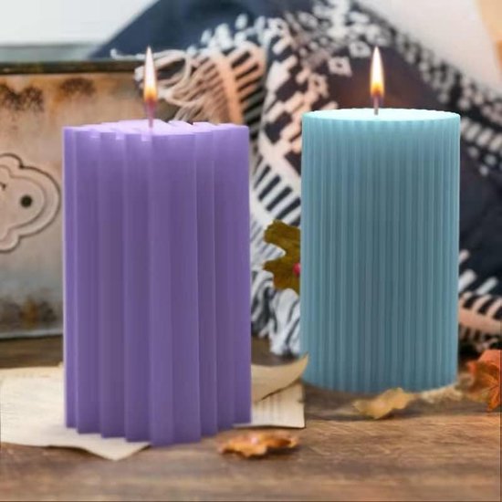 4 stuks - Kaars mal - mallen - kaarsenmal - kaarsen mallen siliconen - siliconen mallen - wit - Cylindrical en Kubus - verschillende vormen - Hobbygereedschap - voor kaarsen en gips maken