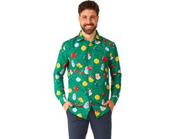 Suitmeister Kerstboom Shirt - Heren Kerst Overhemd - Kerst Kleding - Groen - Maat: XL