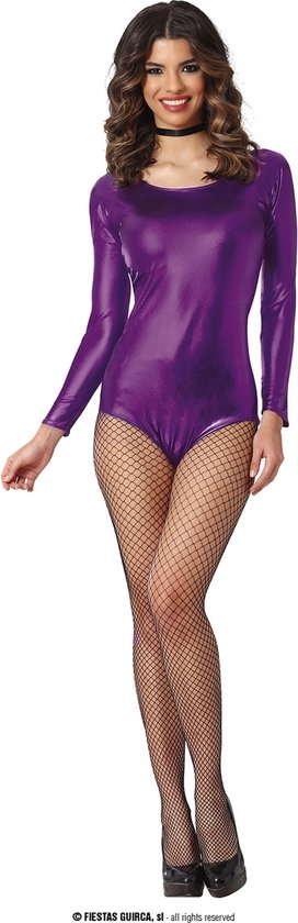Guirca - Costume de Danse et de Divertissement - Combinaison Penny violet métallisé - Femme - Tailles 42 à 44 - Déguisements - Déguisements