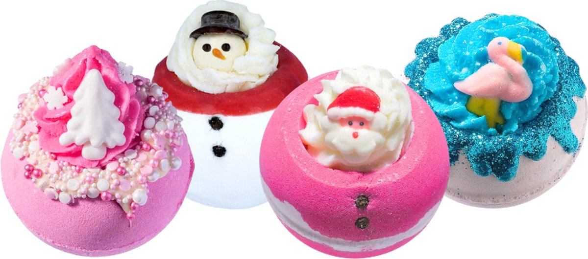 Goedkoopste Sajovi Cadeauset Kerst Badbruisballen - Sajovi Bruisbal Pink Christmas - Sajovi Bruisbal Flamingo Ho-Ho - Sajovi Bruisbal Father Blissmas