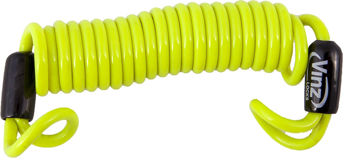VINZ Reminderkabel Schrijfremslot 180 cm - Herinnerings Kabel Remschijfslot - Universeel – Geel