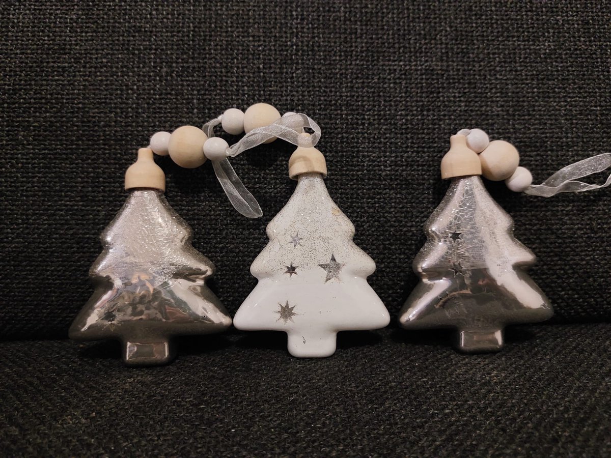Luxe Glazen Kerstboomhangers - Set van 3 | Kersthangers Kerstboom - Glazen Kerstboomhangers - Kerstdecoratie - Kerstboomversiering