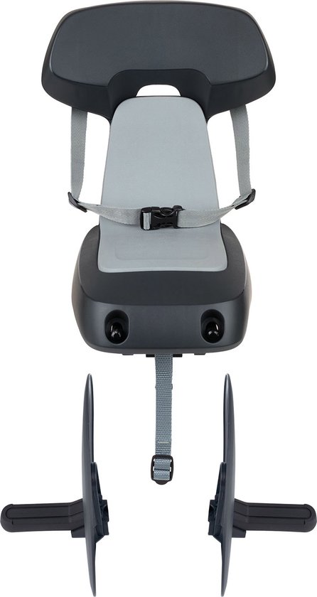 Siège Vélo Enfant Polisport Guppy Junior Gris - Fixation Arrière, Jusqu'à 35kg