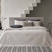 Dekbedovertrek - Egyptisch Katoen - effen - Zand - 1-persoons- 140 x 200/220 cm + 2 kussenslopen - Dreamers Den