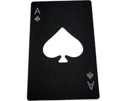 Flesopener - Bieropener kaart Schoppen Aas - zwart