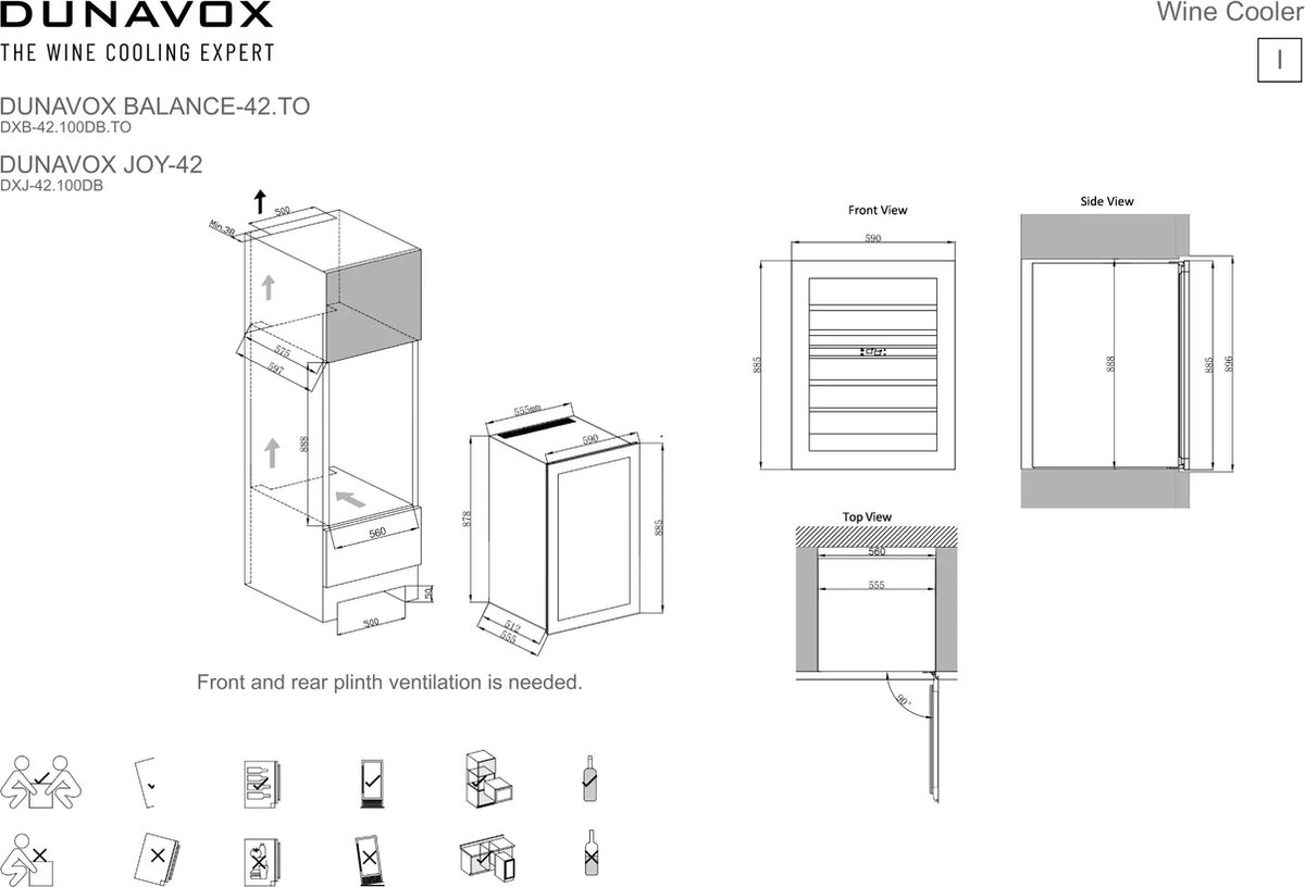Dunavox Balance-42.TO Wijnkoelkast DXB-42.100DB.TO 2 Zones – foto 3