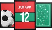 Set d'affiches de Voetbal 3-Liège Nimègue - Collection Close up - Posters personnalisées avec votre propre nom et numéro - 30 x 40 cm
