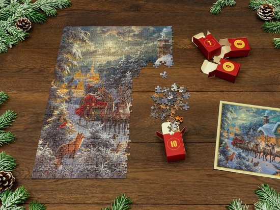 Calendrier De L'Avent 2024 Puzzle 1008 Pièces - Scène De Cheminée De Noël - Pour Adultes, Enfants, Familles