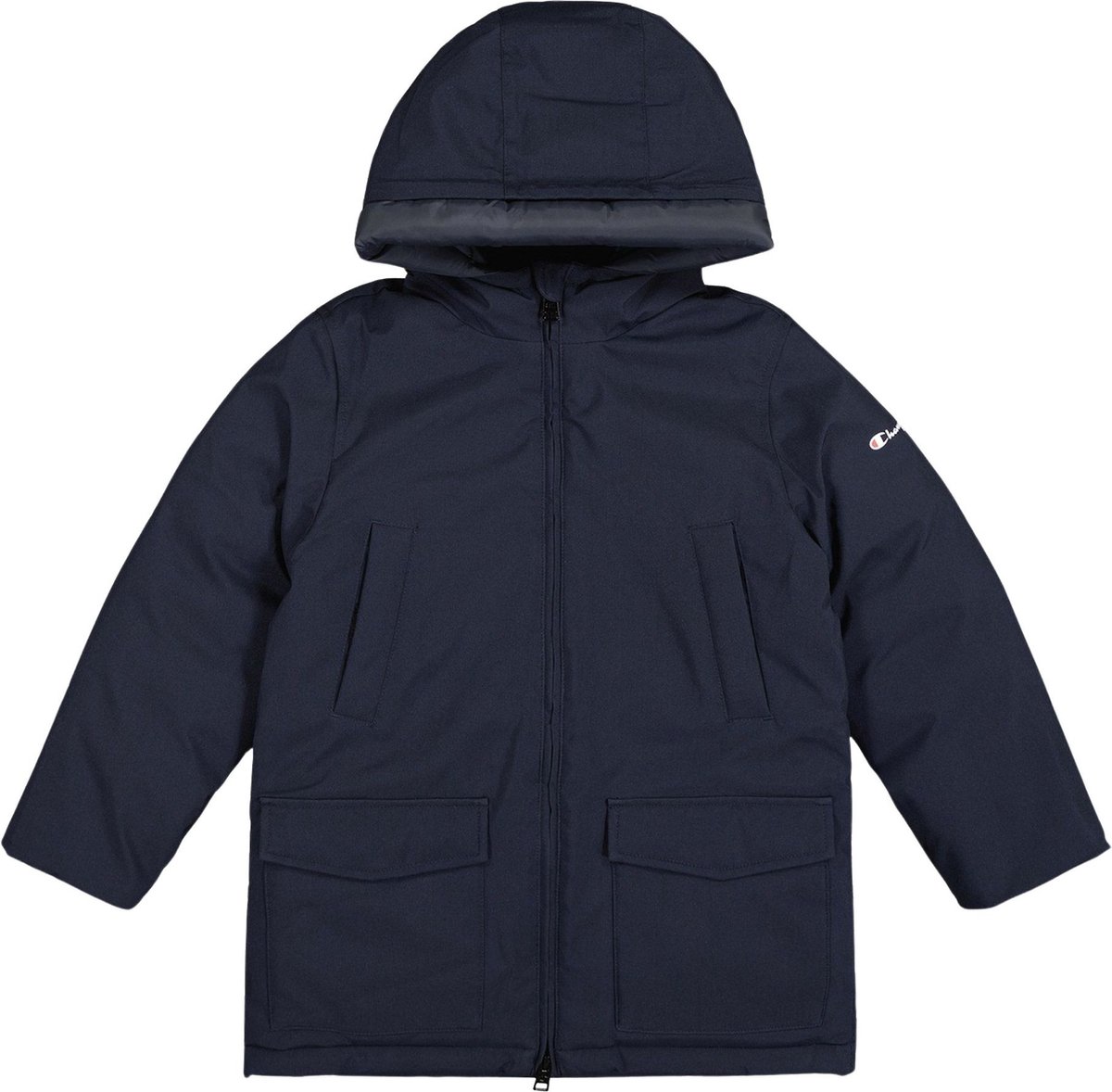 Champion Legacy Padded Hooded Parka Jas Junior Blauw