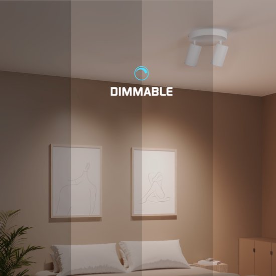 Ledvion LED Plafondspot Wit 2-Lichts - Dimbaar Kantelbaar GU10