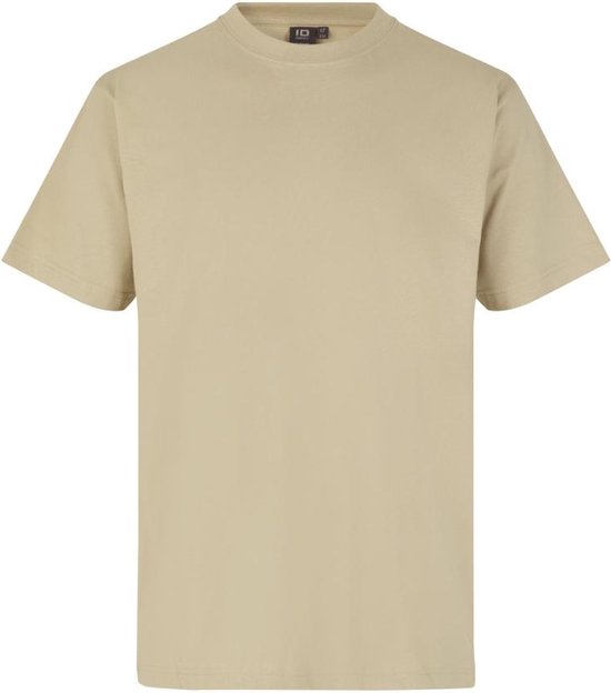 Beige ID-Line T-shirt met korte mouwen en ronde hals.