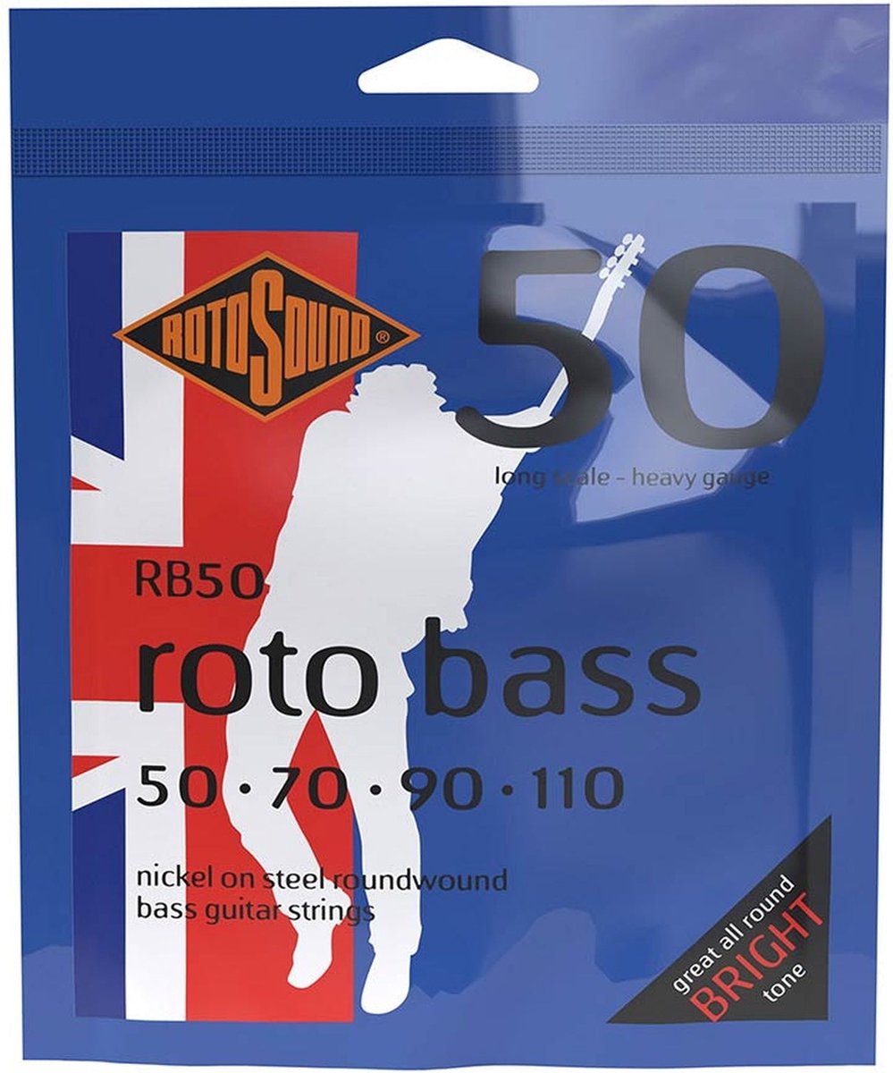 Rotosound RB50 Bassnaren Set Nickel Wound Heavy Gauge Long Scale (050-110)