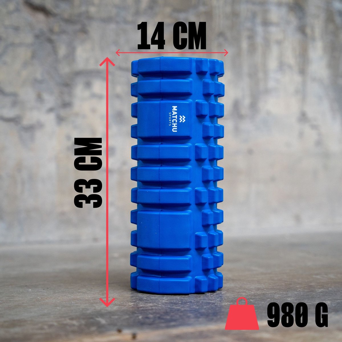 Matchu Sports - Foam roller - Foamroller - Bindweefselmassage - Massage roller - 33 cm - Hard - Blauw thumbnail 5